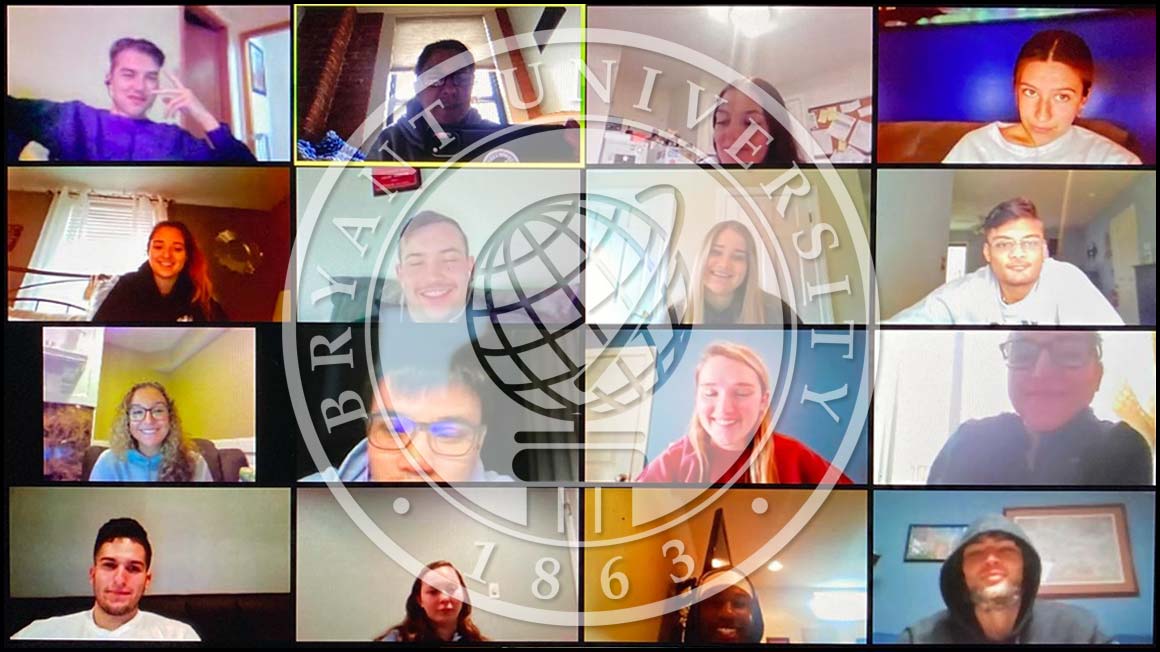 Screenshot of students on a professor's Zoom meeting screen