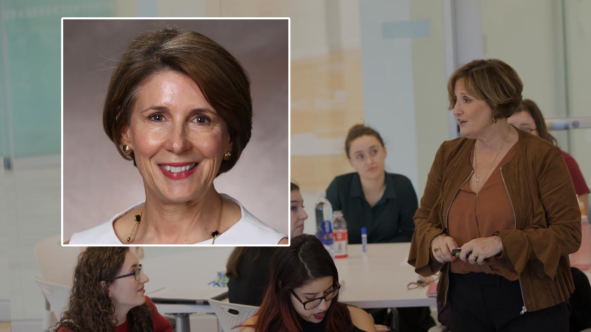 Bryant Trustee Nancy DeViney '75 has made supporting women's leadership initiatives at Bryant a philanthropic priority. 