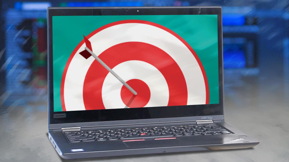 Illustration features computer screen displaying arrow hitting bull's-eye target 