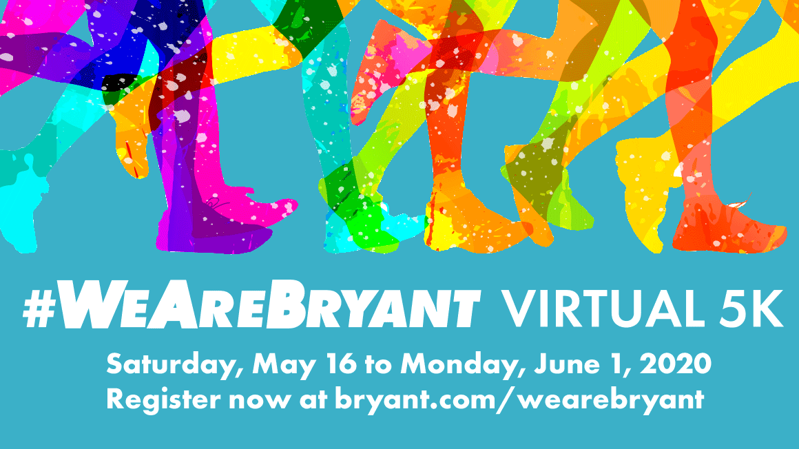 #WeAreBryant Virtual 5K image with colorful running legs