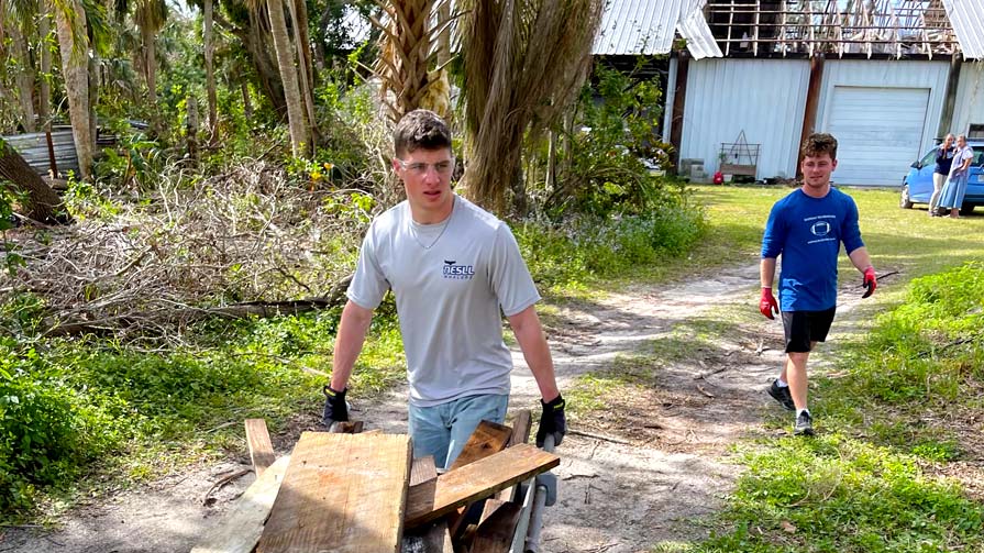 Bryant students cleaning up after Hurricane Ian