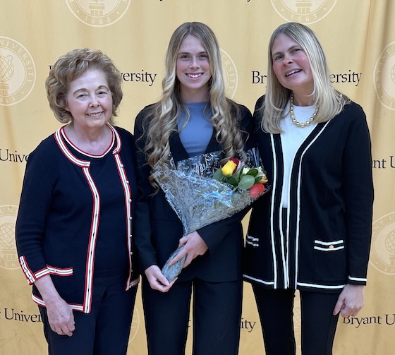 Bryant student Hannah O'Brien with her mother and grandmother