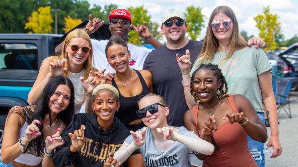 Students and alums display their Bulldog spirit.