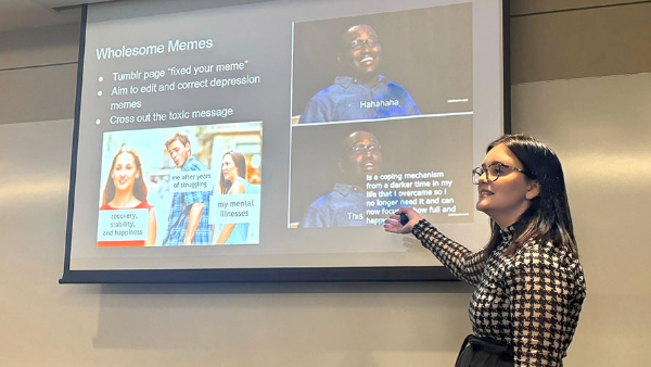 Bryant's Jerrica Rowlett teaches about memes.