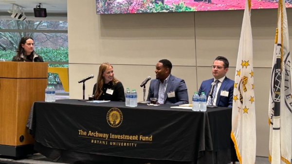 Financial Pathways panel at the 18th Annual Bryant University Financial Services Forum
