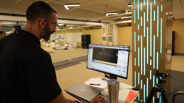 Jason Sawyer in exercise and movement science lab.