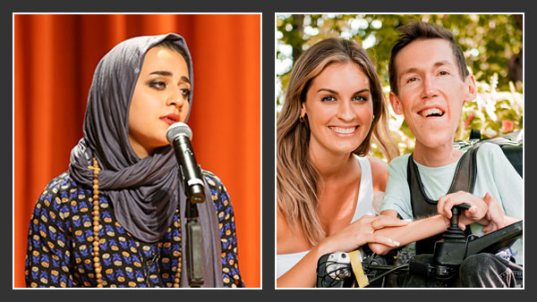 Slam poet Marjan Naderi and authors and YouTubers Shane and Hannah Burcaw
